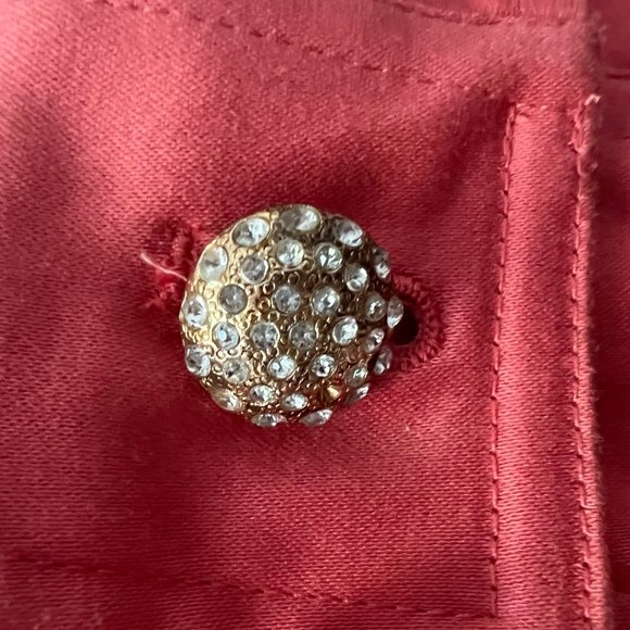 New! Hannah Structured Blazer - Salmon Color - Rhinestone Buttons - Medium - Picture 4 of 5